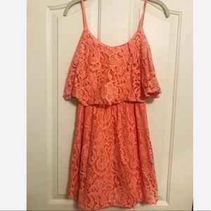 Peach Lace Dress